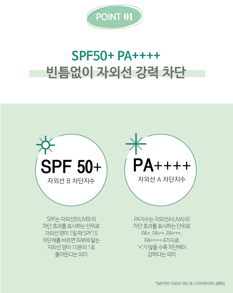 빈틈없이 자외선 강력 차단