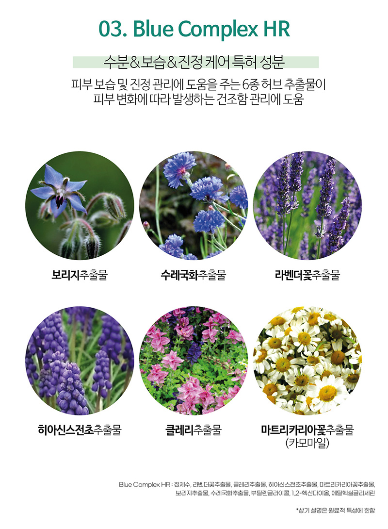 수분 보습 진정케어 특허 성분